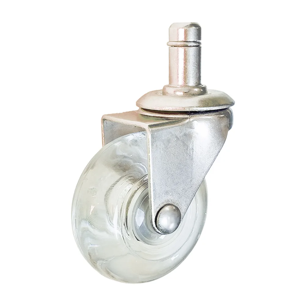 Rueda giratoria para mueble - pasador - transparente