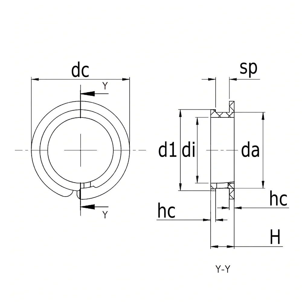 Plano acotado Cojinete de clip con doble reborde - ranurado - M250 - Ø4x5.2 - chapa 3mm - Antracita