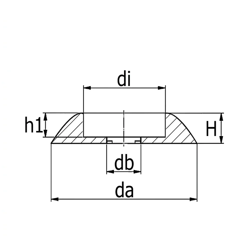 Plano acotado Arandela cuvata anti perdida para tornillos avellanados PA - Ø18.0x4.0mm - M5 - Negro