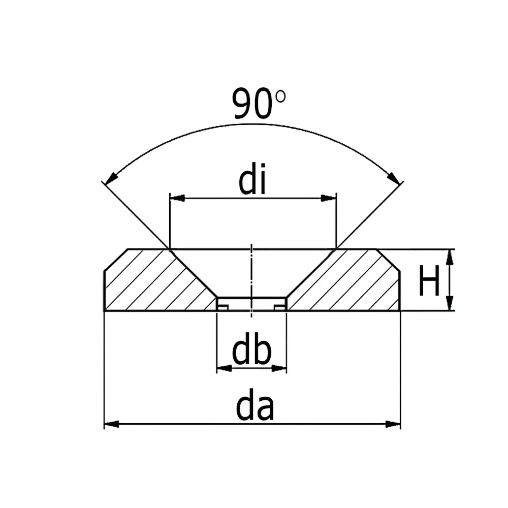 Plano de dimensiones Arandela cuveta anti perdida