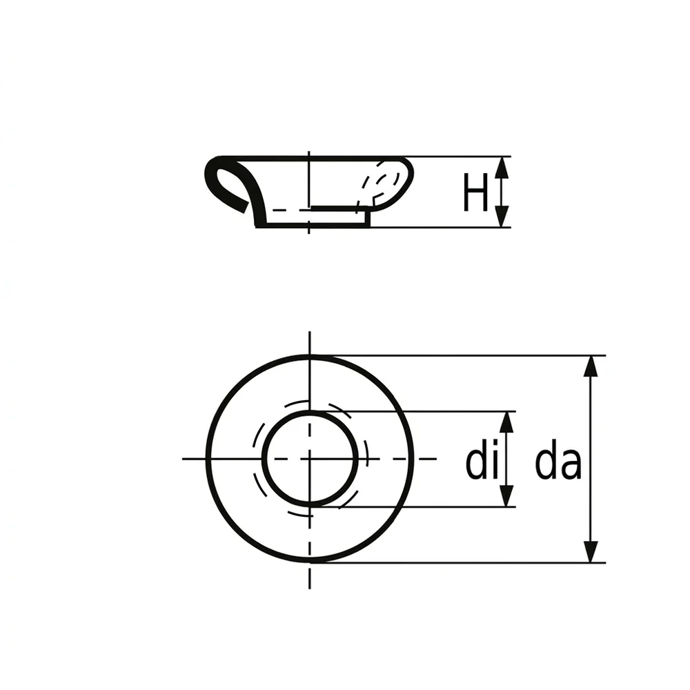 Plano acotado Arandela de cierre y sellado plana Nyltite© PA - Ø6.2x2.7mm - M4 - Natural
