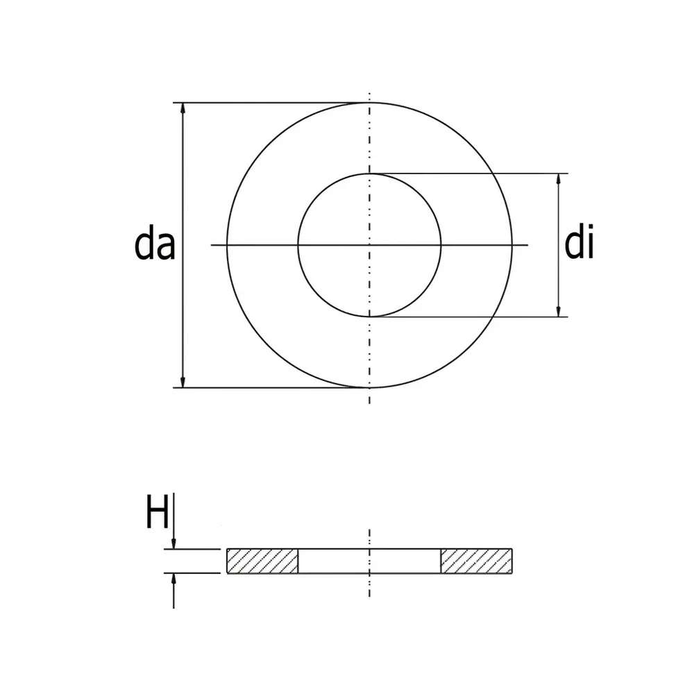 Dibujo técnico: Arandela ancha adhesiva de plástico PA - DIN125-433-9021