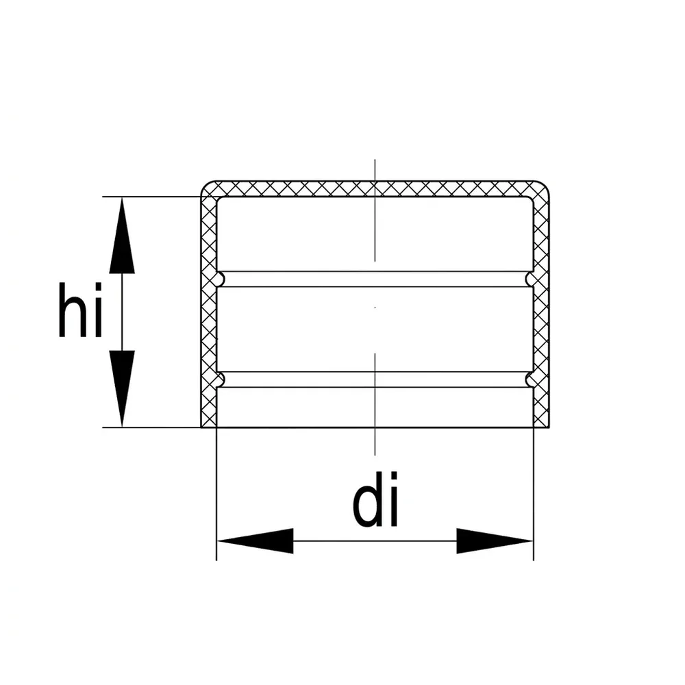 Dibujo técnico: Capuchón de tubería - plástico - ANSI & ISO 6708