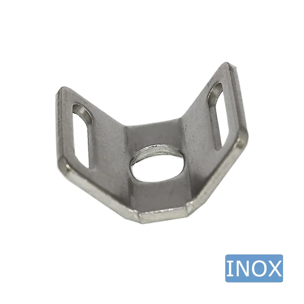 Soporte atornillable para bridas 16.0x12.0mm - máx. 8mm - orificio Ø5mm - embalado por 100 - Acero inoxidable A4 (AISI 316)