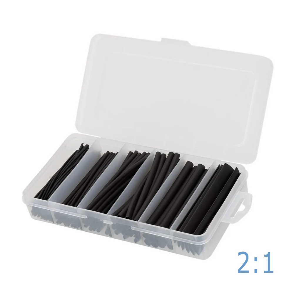 Funda termorretráctil 2:1 de pared fina PO-X - surtido negro - caja resellable de 170 piezas imagen 2
