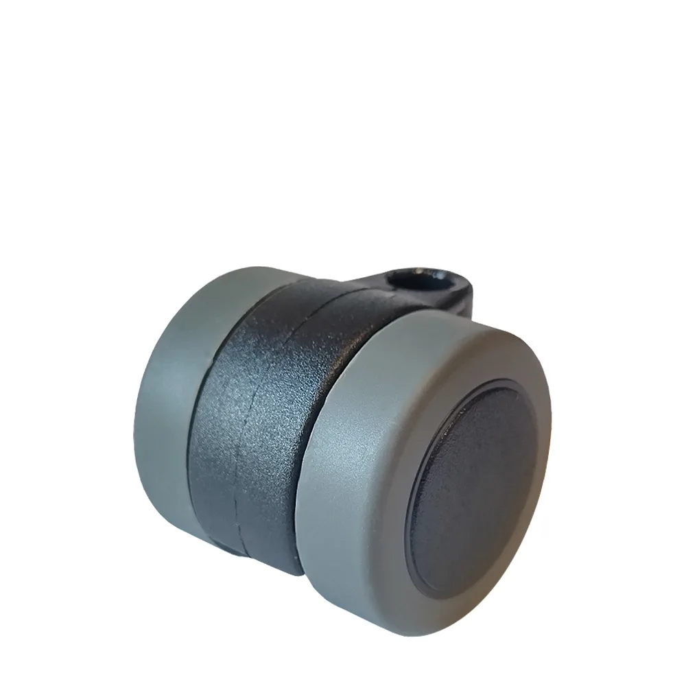 Rueda doble de mueble giratoria PA Ø36mm - banda de rodadura PU / TPU - Cojinete de deslizamiento - Espiga roscada M10x18mm