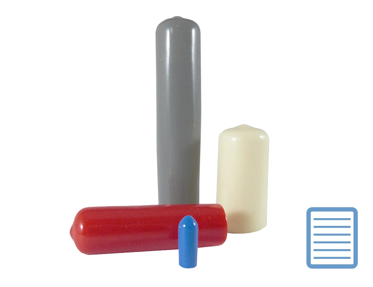 Tapones de PVC para tubos redondos - todas las medidas - MOQ – Tapones redondos envolventes