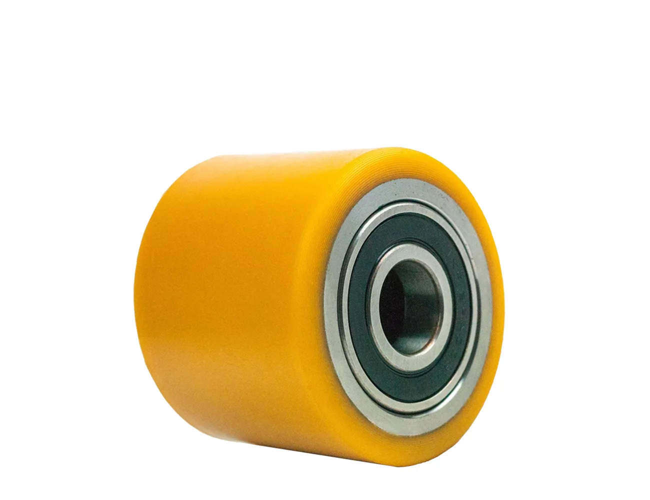 Rueda mini de carga pesada naranja PU - 450kg - horquilla negra – Ruedas