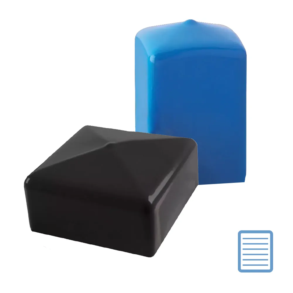 Tapón envolvente flexible cuadrado PVC-P 12x12mm - L=20mm - Negro imagen 2