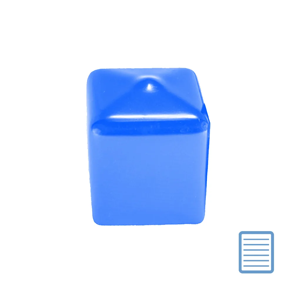 Tapón envolvente flexible cuadrado PVC-P 12x12mm - L=20mm - Negro