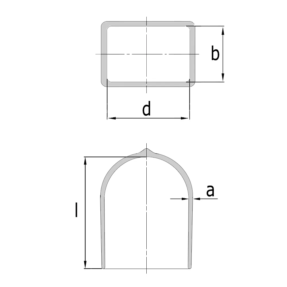 Dibujo técnico: Empuñadura plana- PVC - redonda