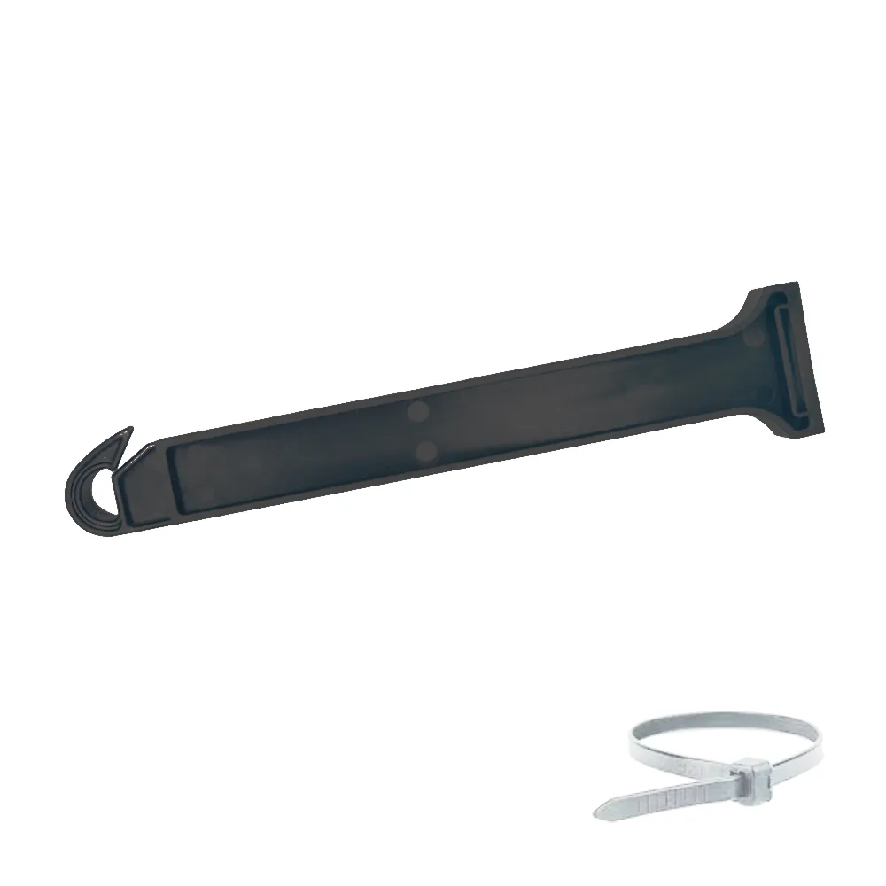 Aislador de distancia para cordón PA 60mm - fijación para bridas - L=250mm - Negro azabache