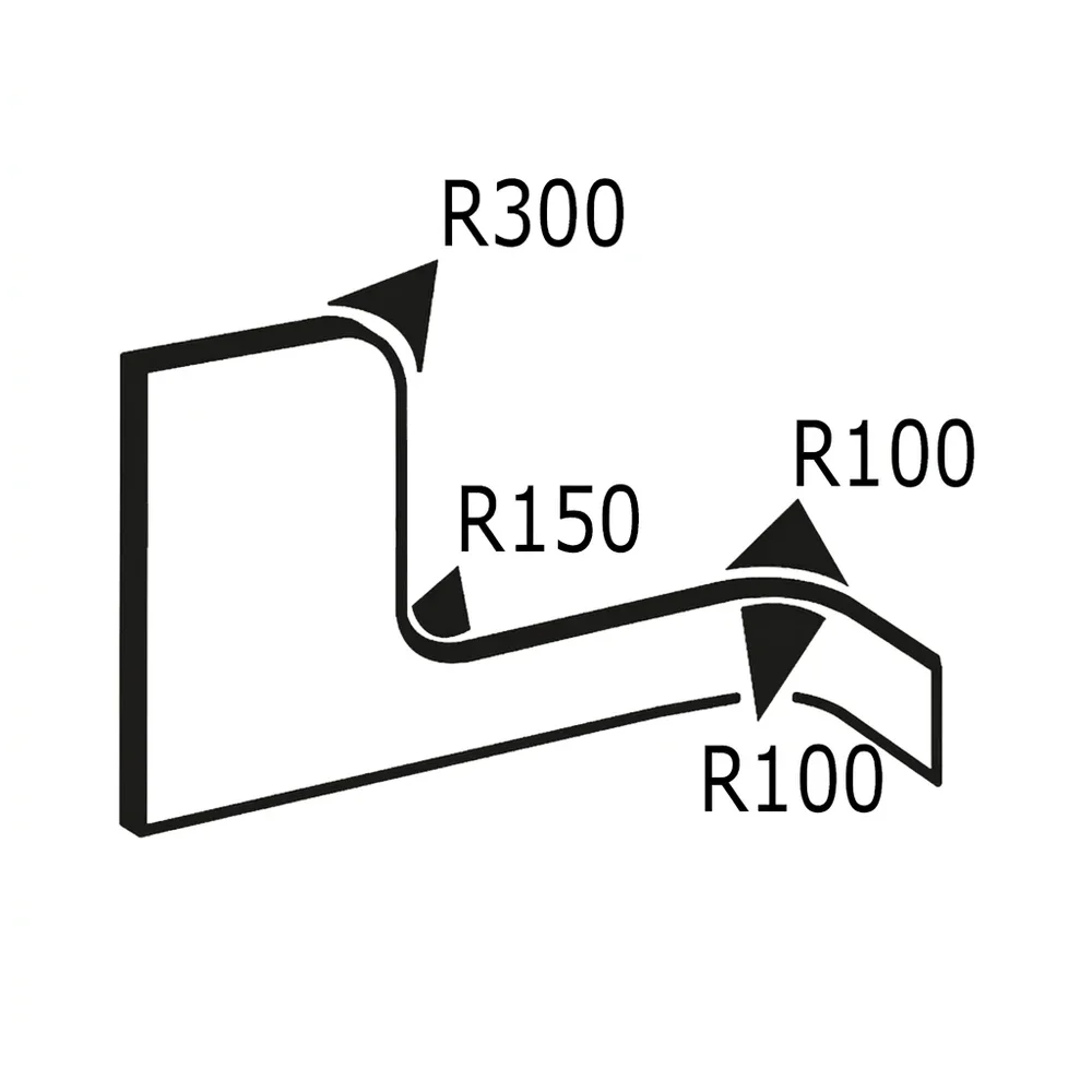 Plano de dimensiones Perfil protector de bordes de sujeción 9x8mm - Goma TPE - rango de sujeción 0,5-2,5mm