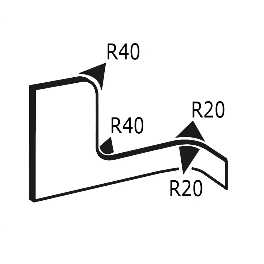 Plano de dimensiones Perfil de protección de bordes 14,5x10,5mm - PVC con inserto de acero - rango de sujeción 2-5mm