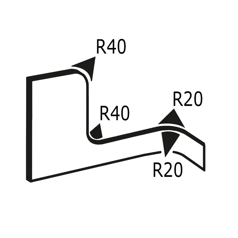 Plano de dimensiones Perfil de protección de bordes (2) 14,5x10,5mm - PVC con inserto de acero - rango de sujeción 2-5mm