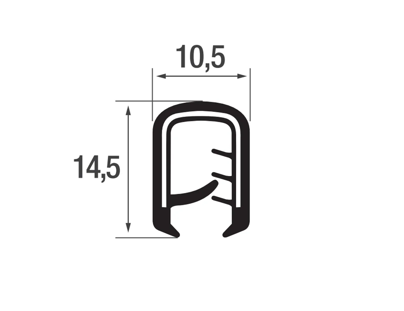 Perfil de protección de bordes (2) 14,5x10,5mm - PVC con inserto de acero - rango de sujeción 2-5mm – Perfiles de protección de bordes - autofijante