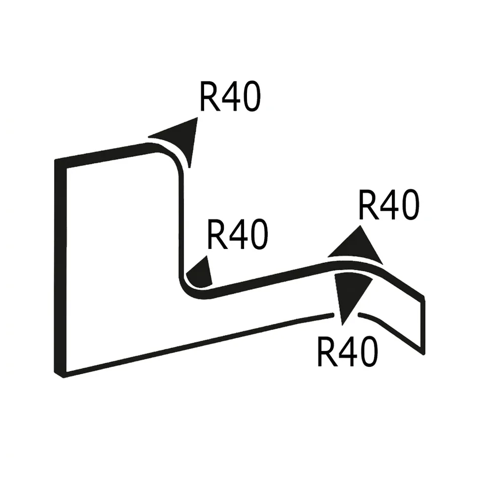Dibujo técnico 1 – Perfil de borde de sujeción PVC 15x12mm - rango de sujeción 6.0-8.0mm - 100 metros - Gris claro