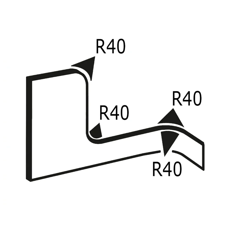Dibujo técnico 1 – Perfil de borde de sujeción PVC 15x30mm - rango de sujeción 20.0-23.0mm - 25 metros - Negro