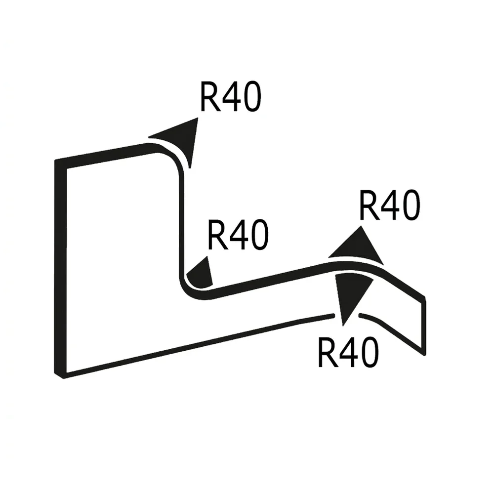 Plano de dimensiones Perfil de borde de sujeción 25,4x36mm - PVC con inserto de acero - rango de sujeción 28-32mm