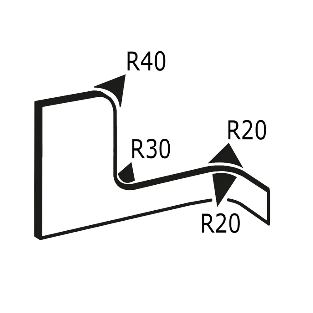 Plano de dimensiones Perfil de borde de sujeción 17x10mm - PVC con inserto de acero - rango de sujeción 2-4mm