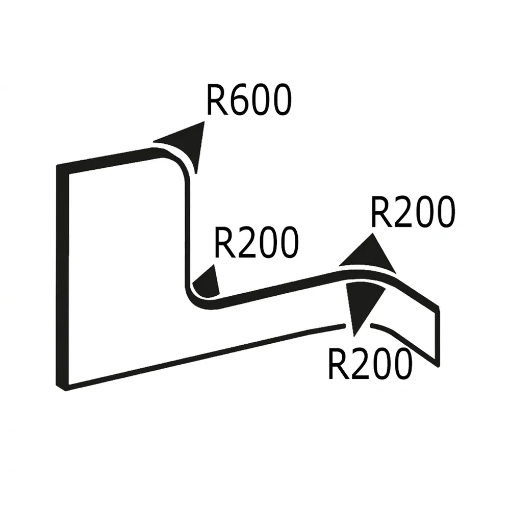 Plano de dimensiones Perfil de borde de sujeción 17x12mm - TPE - rango de sujeción 3-5mm