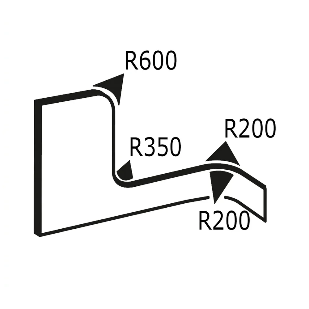 Plano de dimensiones Perfil de borde de sujeción 21x16mm - TPE - rango de sujeción 5-8mm