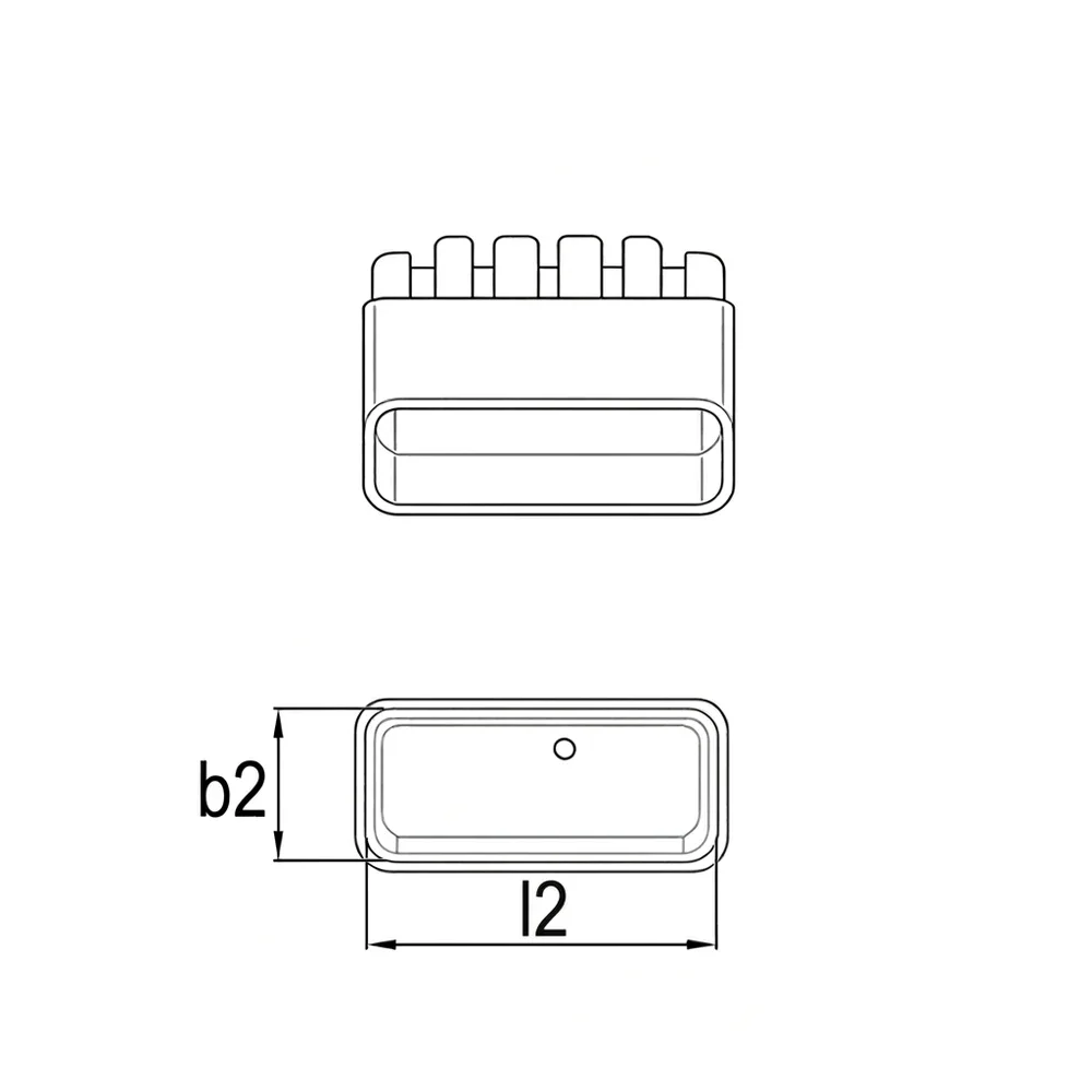 Plano acotado Contera rectangular para silla de jardín 40x20 - doble inclinación (0-15°)- estriado - marrón