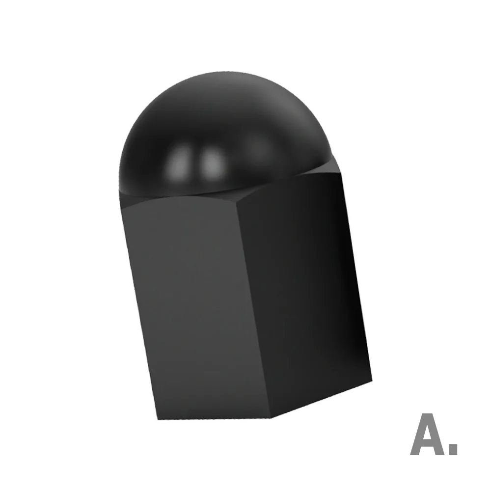 Capuchón flexible con lengüeta alargado - LDPE - SW 22 - H= 37mm - Negro