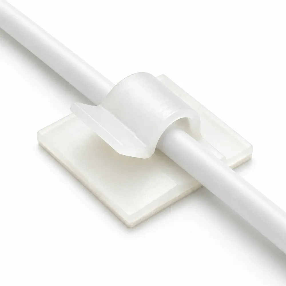Abrazadera adhesiva - sujetacables - para mazos de cables redondos