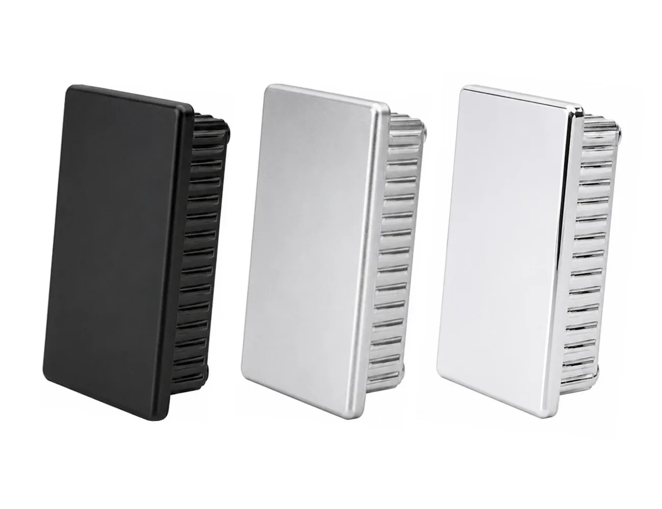 Contera rectangular - ABS - negra, cromada o dorada – Conteras para tubos rectangulares
