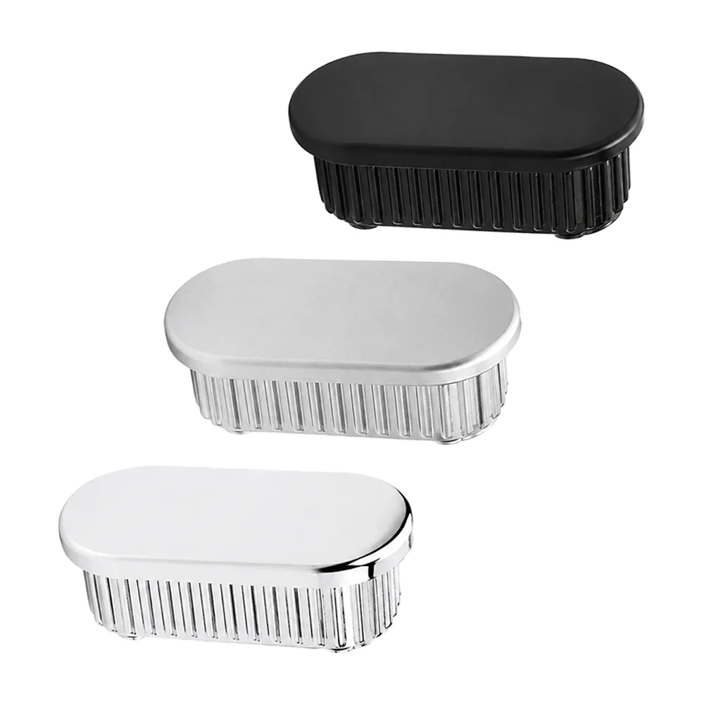 Contera ovalada plana para tubo - ABS - 30X15mm - 1.5mm - Cromo Mate