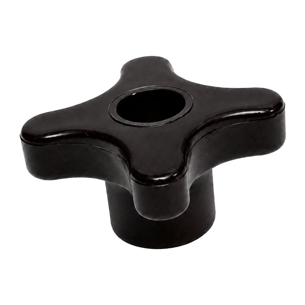 Pomo cruz baquelita Ø50 - casquillo roscado - M8 pasante - Negro